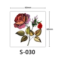 3D red rose flower tattoo sticker S-030 with realistic petals, size 60mm x 60mm - Red Rose And Bud Style (S-030)