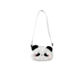 Borsa a tracolla a forma di panda in peluche per bambine con cinturino regolabile - Bianco