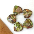 Colgantes de corazón de piedra imperial verde con aros dorados para bisutería DIY - Amarillo-Verde Cobre Dorado