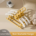 Adjustable lemon yellow bear-shaped baby hanger with 7-level telescopic extension - Lemon Yellow