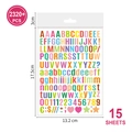 Detail of 15 sheets alphabet sticker set with dimensions 13.2x17.5cm and 2320 pieces - Bold Alphabet Candy Color (P100)