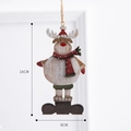 Vintage wooden Christmas reindeer ornament with red scarf and hat for tree decoration - Style O/Reindeer with Red Hat