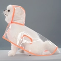 Impermeabile trasparente per cani con bordo arancione, giacca antipioggia per animali - XS / Bordo Arancione