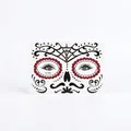 Halloween Day of the Dead face tattoo sticker FL-006 with red spider web design - Style FL-006 (Single Sheet)