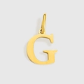 Ciondolo lettera G in acciaio inossidabile placcato oro 18k per gioielli fai da te - Lettera G (ZP30271) / Argento