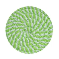 Handwoven round green and white spiral cotton rope coaster with detailed texture - Green and White Striped