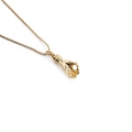 Polished gold plated evil eye palm necklace with OK gesture pendant on box chain - OK Gesture Style (CC0699-YS)
