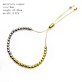 Detail of gold and silver copper beads on adjustable bracelet with 4mm bead diameter - 4mm Gold Silver Two-tone