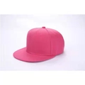 Flat brim hip hop hat in vibrant pink color featuring classic six-panel construction - M (56-58cm) / Rose Red
