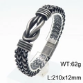 Pulsera cubana vintage para hombre en gris oscuro, tamaño 210x12mm, peso 62g, punk - Negro Vintage