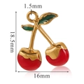 Colgante cereza de esmalte rojo y verde acabado dorado para joyería DIY - Colgante de Cereza Esmaltado B / Esmalte Rojo Tipo B