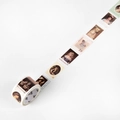 Washi-tape in vintage postzegelstijl met portretten voor decoratie op witte achtergrond - Mooie Dame