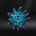 Fashionable blue crystal flower brooch with silver alloy plating for women clothing - XD7938-7 Blue