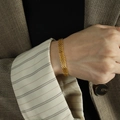 Elegante bracciale a maglia intrecciata dorata per donna in acciaio al titanio premium - Braccialetto Solo (SL08 Oro 15+5cm) / Oro