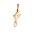 Polished gold heart charm with letter engraving made of stainless steel for jewelry DIY - Letter F / Gold