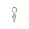 Marquise cut zircon charm pendant in gold finish for personalized jewelry making - CC192 Single Marquise / Gold
