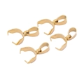 Set of four 18k gold plated stainless steel pinch bails for DIY jewelry making - Medium 17mm / Gold