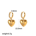 Maße der goldenen Herzohrringe mit einem inneren Reifendurchmesser von 7,8 mm - Herz-Stil (TE60399-HT)