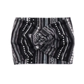 Bohemian 18cm wide knotted headband with black and white geometric ethnic patterns - B&W Ethnic Geometric