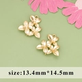 18K gold-plated flower charm 13.4x14.5mm DIY earring pendant accessory for jewelry - Gold Flower MD6701A / 1 Piece