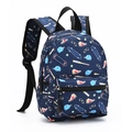 Dark blue 13 inch kids backpack with cartoon sports prints and padded shoulder straps - Dark Blue Sports Trend