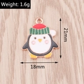 DIY Christmas penguin pendant accessory with colorful enamel and golden finish detail - Cool Penguin (YD1326)