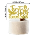 Topper per torta First Holy Communion glitterato oro con dimensioni del prodotto - Topper Grande per Torta di Comunione 1 Pezzo