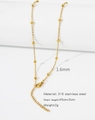 Detail view of 18k gold plated 316 stainless steel chain with 1.6mm beads and parameters - HC0029G1645-O-Chain with Beads