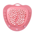 Pink heart-shaped silicone laundry bag with foot-shaped cutouts for delicate underwear - Pomegranate
