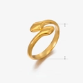 Anello a serpente dorato regolabile in acciaio inossidabile, diametro 1,7 cm, finitura lucida - Aperto Regolabile / Oro