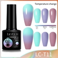 Esmalte térmico con purpurina LILY'CUTE LC-T11 que cambia de cian a violeta - 11 (Cian Morado Rosa Pálido)