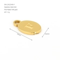 18K gold plated stainless steel oval letter F pendant charm for DIY jewelry making - Letter F(ZA2254G-F) / Pendant Only / Gold