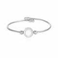 Silver Roman numeral cuff bracelet with a stylish twisted cable design for women - Silver Bangle