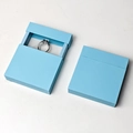 Blue square jewelry display box with transparent PE film window and drawer design - Sky Blue Covered Drawer Box (With Inner Box) / 7*7*2cm / Sky Blue