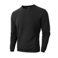 Herren Slim Fit Sweatshirt in Schwarz mit Langarm und einzigartiger Karo-Steppung - S / Oberteile / Schwarz