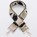 Tracolla regolabile larga di ricambio con trama mimetica rosa e verde e fibbie dorate lucide - No. 216 Camo Rosa Verde - Gancio Dorato