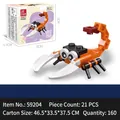 Orange scorpion building block set with 21 pieces for kids, educational insect toy model - Scorpion