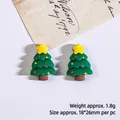 Green Christmas tree resin charm with yellow star for DIY crafts 18x26mm 1.8g - Star Christmas Tree