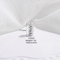 Dettaglio del distanziatore cilindrico in argento S925 con trama a diamante e dimensioni - Stile B Argento 5*11,1mm