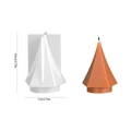 Kerstboom siliconen mal voor kaarsen met geometrische facetten, maat 9,6cm x 7cm - Gefacetteerde Kerstboom / Wit