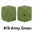 Perle ottagonali da 17mm in silicone verde militare per massaggiagengive fai-da-te #19 - 19# Verde Militare
