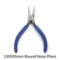 Blue round nose pliers for jewelry making with spring steel and polished finish - 130X95mm Round Nose Pliers - Smooth