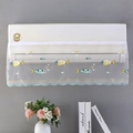 Lace air conditioner dust cover with embroidered fish and blue wavy edge trim - Cartoon Fish/Flat