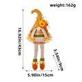 Harvest gnome doll with sunflower hat and orange plaid dress, height 16.92 inches - X2-59 Long Leg Female