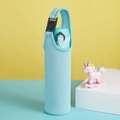 Light blue neoprene water bottle sleeve with adjustable black strap and buckle - Light Blue