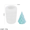 50mm Geometric Christmas tree silicone mold with 68mm height for candles and soaps - Diamond Christmas Tree / Milky White