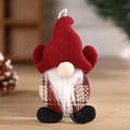 Christmas gnome hanging ornament with red hat and white beard on a cozy wooden background - 15*9cm / Red