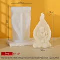 Silicone mold for DIY praying boy candle with feather relief and finished statue - Feather-Boy