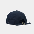 Gorro Miki de lona azul oscuro con bordado C blanco y hebilla de metal ajustable - C-Gris Oscuro