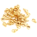 Bulk set of golden stainless steel lobster clasps for DIY jewelry making and necklaces - 10x5mm / Gold